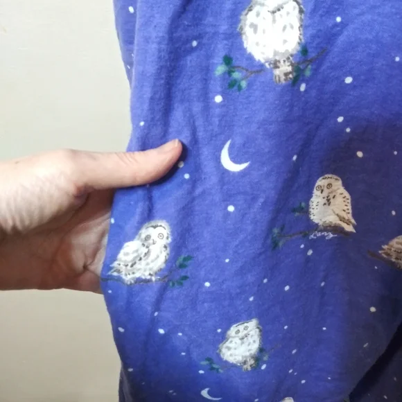 Lanz of Salzburg Harry Potter Style White Owl Patterned Purple Flannel Nightgown - Picture 6 of 12
